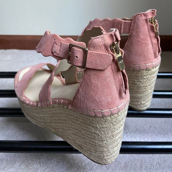 MARC FISHER Women Calita Suede Wedge Sandals - NEW NWOB - Picture 6 of 8